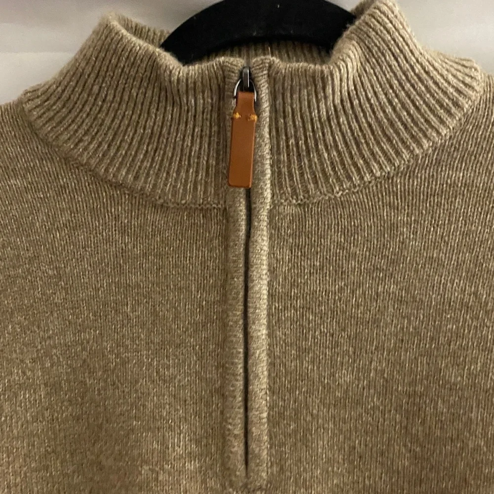 Banana Republic‎ Men's Tan ZipUp Sweater 80% MERINO WOOL BLEND GOOD CONDITION